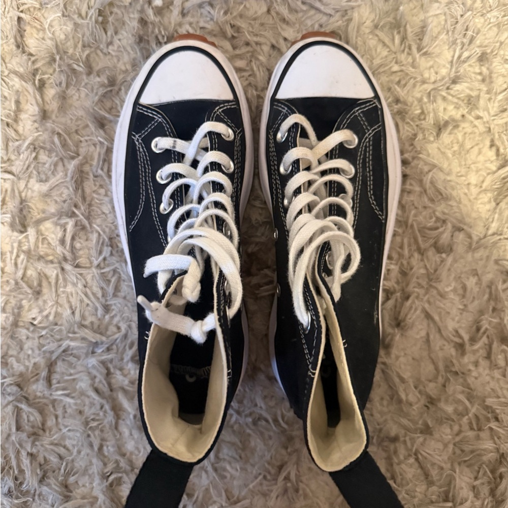 Black and White High-Top Sneakers